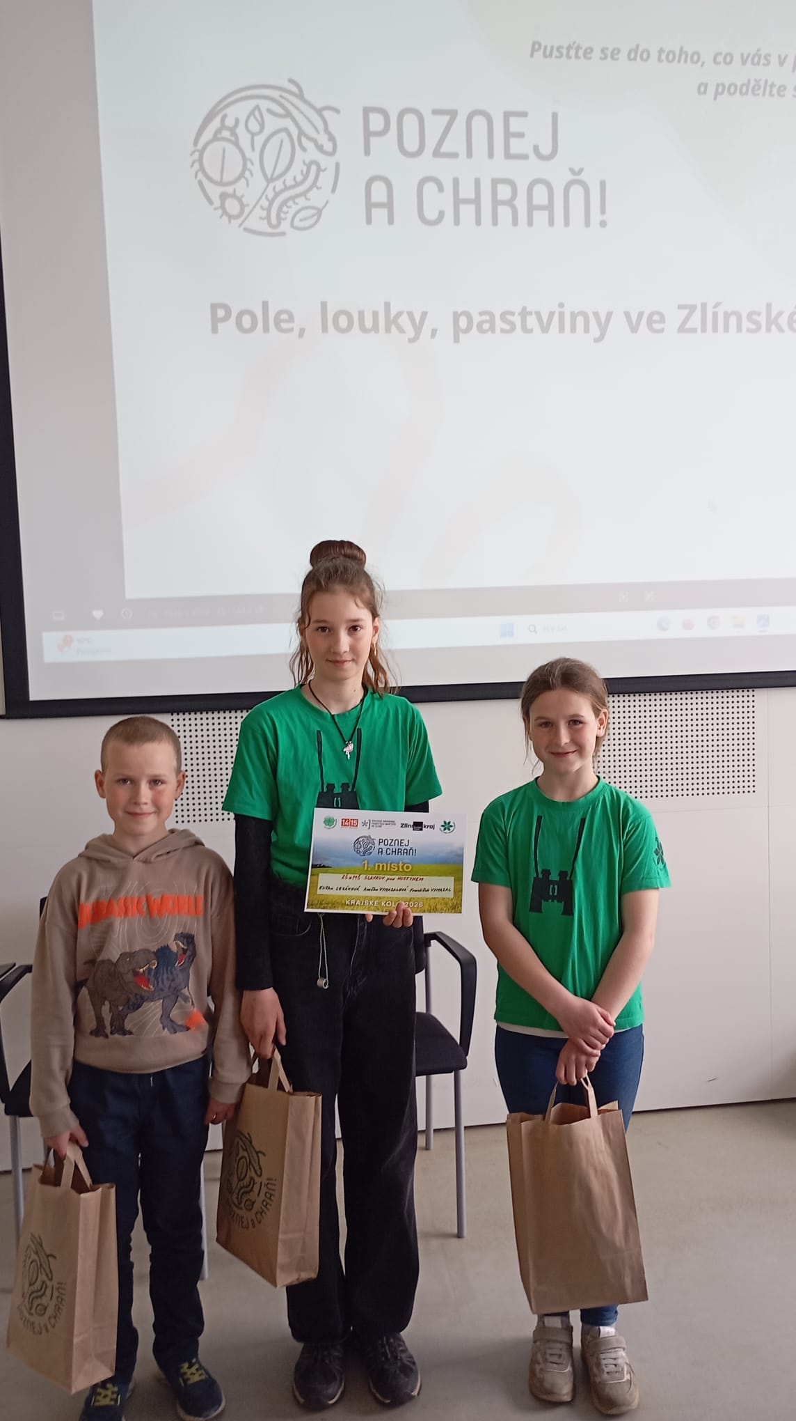 Žáci na soutěži Poznej a chraň